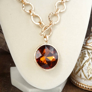 Hey Beautiful Gilded Radiance Chunky Crystal Statement Chain Necklace