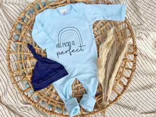 Wonderfully Made His Plan Is Perfect Baby Romper - Blue