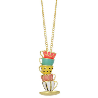 Stacked teacup pendant necklace, alternate view