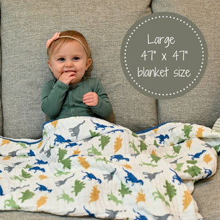 LollyBanks Rawr-Some Dinosaur Muslin Baby Quilt