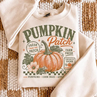 Farm Stand sand sweatshirt with vintage Pumpkin Patch graphic