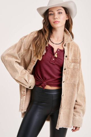 Everyday Ribbed Henley Long Sleeve Top