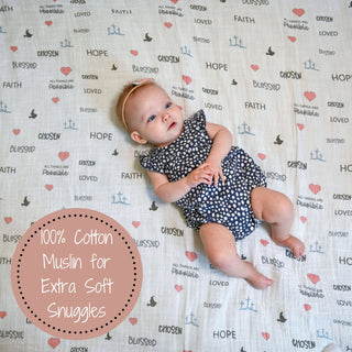 LollyBanks All Things Possible Muslin Swaddle Blanket