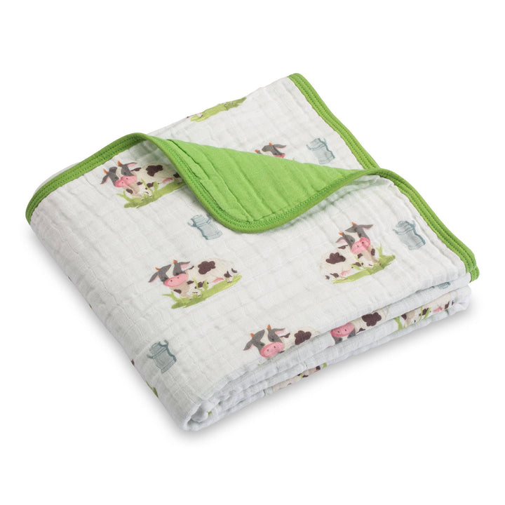 Moo Moo Here Farm Theme Baby Toddler Muslin Quilt