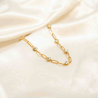 Hey Beautiful Rhinestone Accent Paperclip Chain Necklace – Waterproof & Tarnish-Free