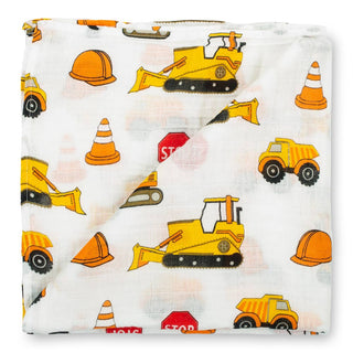 LollyBanks Under Construction Muslin Swaddle Blanket