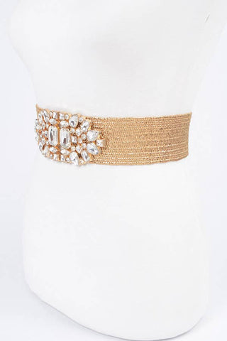 Palm Beach Jeweled Metallic Stretch Belt