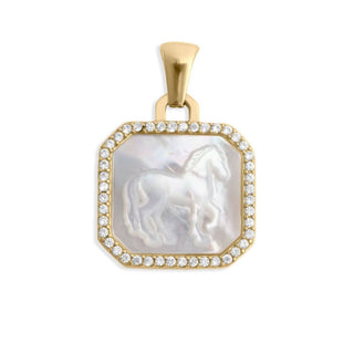 Hey Beautiful Mother-of-Pearl Horse Charm – Charm Only- Waterproof & Tarnish Resistant