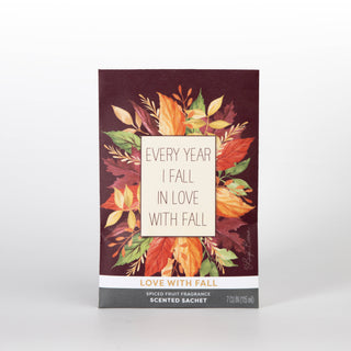Love with Fall scented sachet in hand-painted autumn envelope