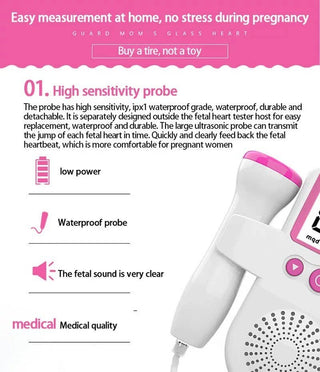 Handheld Fetal Doppler Heartbeat Monitor