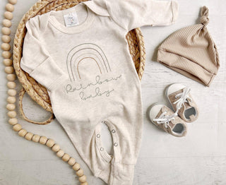 Wonderfully Made Rainbow Baby Embroidered Romper