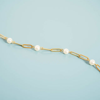Hey Beautiful Golden Grace Pearl Chain Bracelet -Waterproof & Tarnish Free