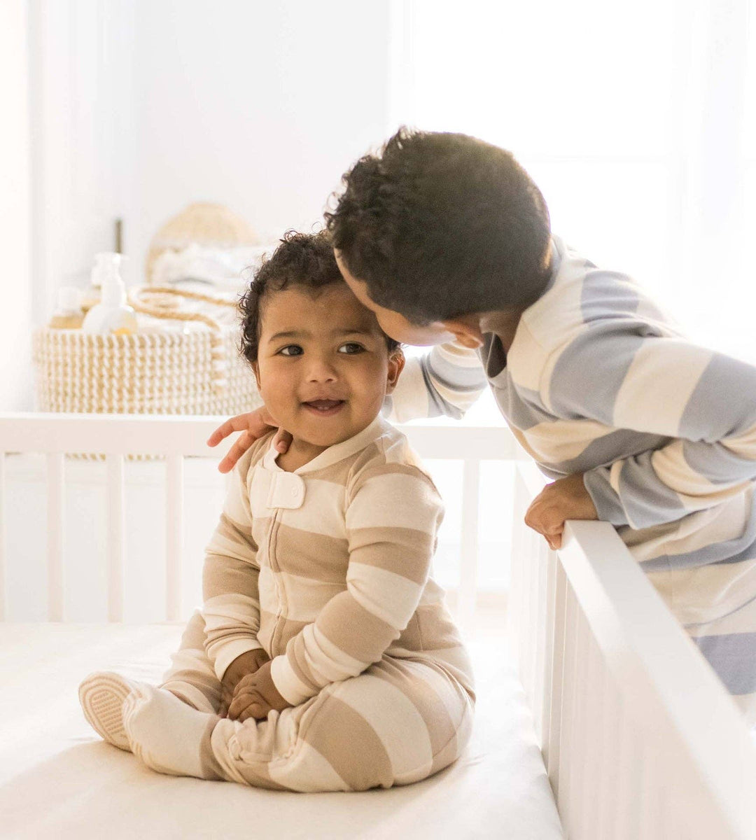 Burt's Bees Baby - Mommy & Me Rugby Stripe Organic Cotton Sleep & Play - Oat