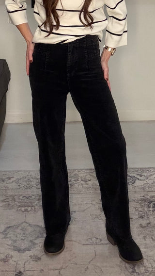 Hayride Mineral Wash High Rise Wide Leg Corduroy Pants