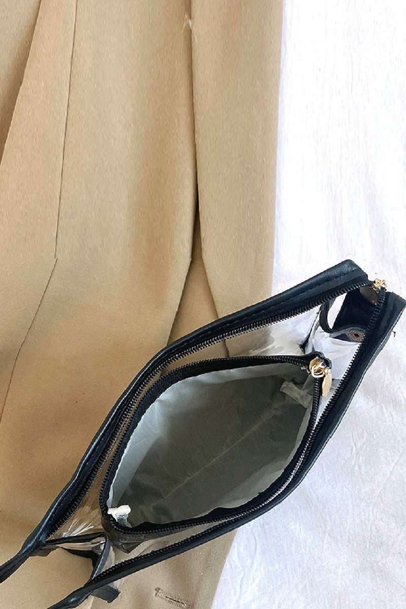 ClearView Chic—2-Piece Textured Travel Pouch Set