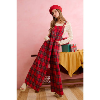 Hearthside Holly Red Tartan Overalls