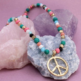 Coastal Peace Multicolor Beaded Necklace