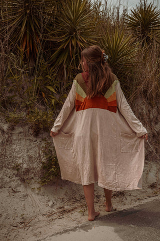Golden Hour Patchwork Duster | Boho Open Front Cardigan
