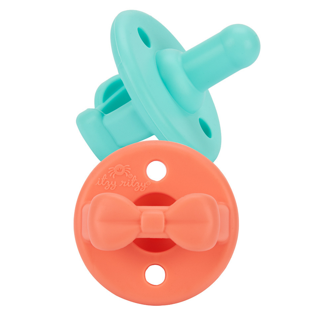 Itzy Ritzy Sweetie Soother™ Pacifier Sets (2-pack): Toast + Buttercream Braids