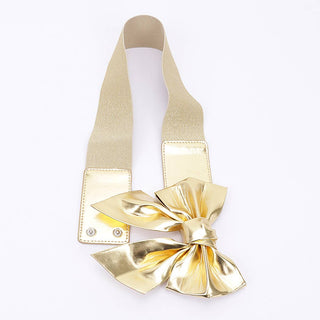 Bow Season Faux Leather Waist Belt