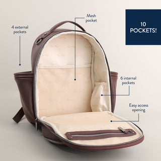 Itzy Ritzy Mini Plus Diaper Backpack - Espresso