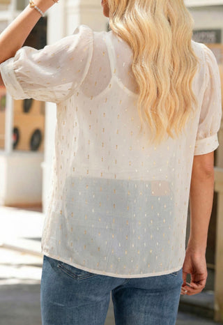 Luke & Estelle Candlelight Metallic Jacquard Blouse
