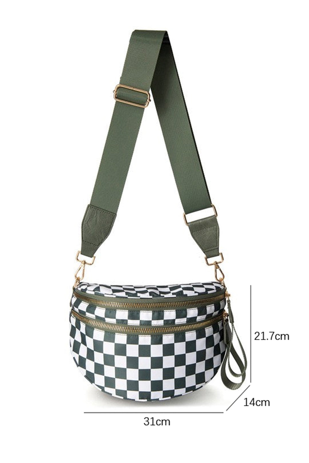 Checkmate City Crossbody – Green Checker Belt Bag
