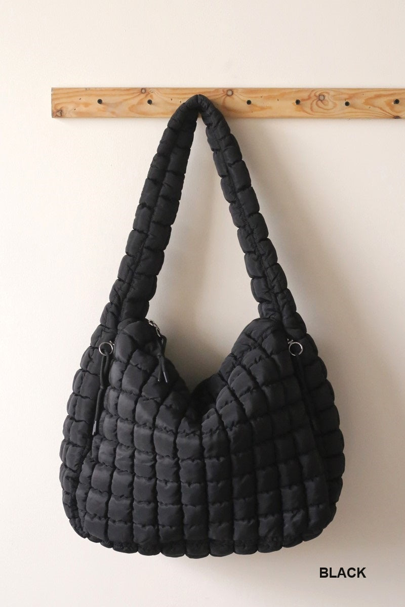 Cloud-Quilt Mega Tote — The “Carry Everything” Shoulder Bag 👜✨