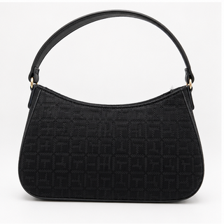 Tommy Hilfiger Monogram Jacquard Shoulder Bag | Black