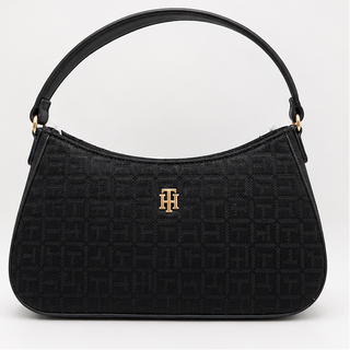 Tommy Hilfiger Monogram Jacquard Shoulder Bag | Black