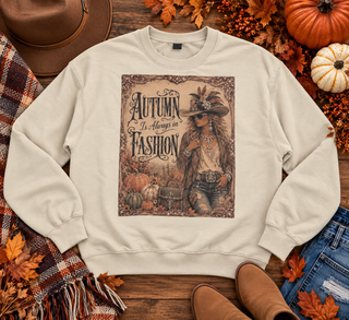 Autumn Is Always In Fashion Graphic Crew Neck