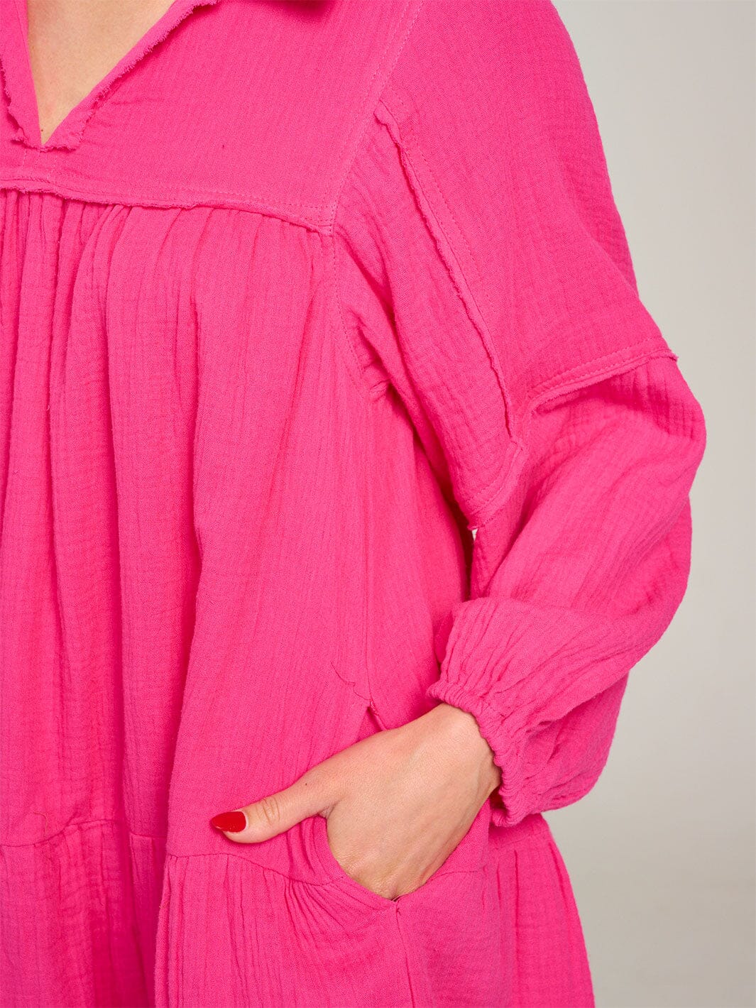 Ces Femme “Sea Breeze” Tiered Gauze Dress – Mint Green