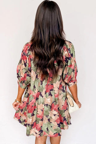 Bloom & Sway Ruffle-Collar Babydoll Dress – Autumn Garden