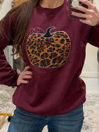 Harvest Festival Leopard Pumpkin Sweatshirt
