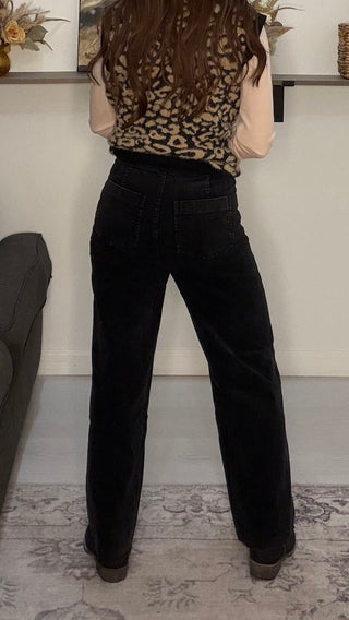 Hayride Mineral Wash High Rise Wide Leg Corduroy Pants