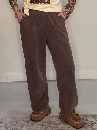 Mineral Wash Barrel Leg Pants