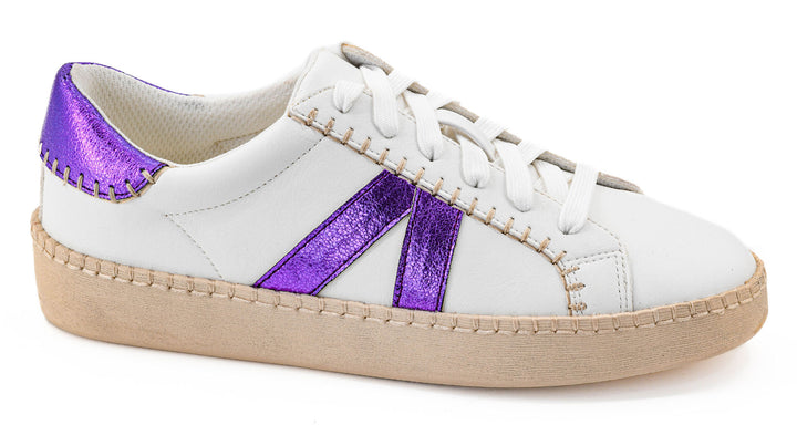 Corkys Friend Zone Sneaker in White & Purple