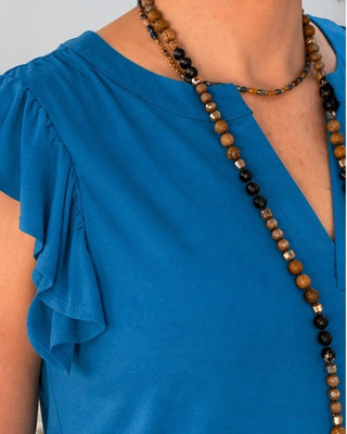 Dear Scarlett Lizzy Flutter Top – Aqua, Black or Red