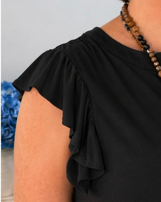 Dear Scarlett Lizzy Flutter Top – Aqua, Black or Red