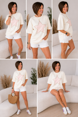 Starlight Studded Graphic Top by Luke & Estelle