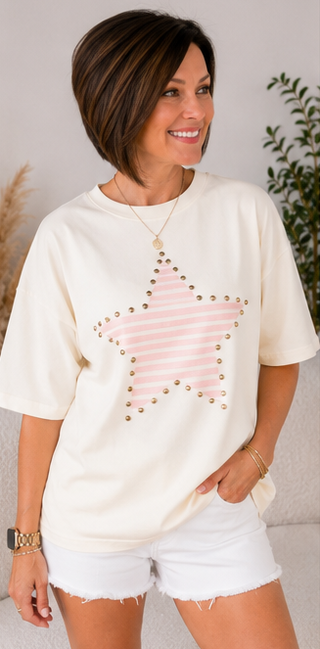 Starlight Studded Graphic Top by Luke & Estelle