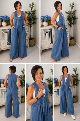 Luke & Estelle Denim Days Wide Leg Jumpsuit