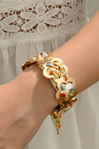 Golden Meadow Floral Tie Bracelet by Luke & Estelle