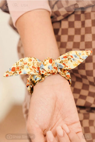 Golden Meadow Floral Tie Bracelet by Luke & Estelle