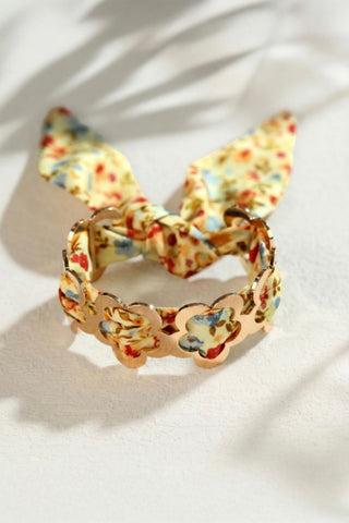 Golden Meadow Floral Tie Bracelet by Luke & Estelle