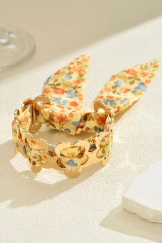 Golden Meadow Floral Tie Bracelet by Luke & Estelle