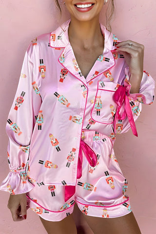 🎀 “Nutcracker Dreams Satin Pajama Set” – Holiday Luxe Edition 💕