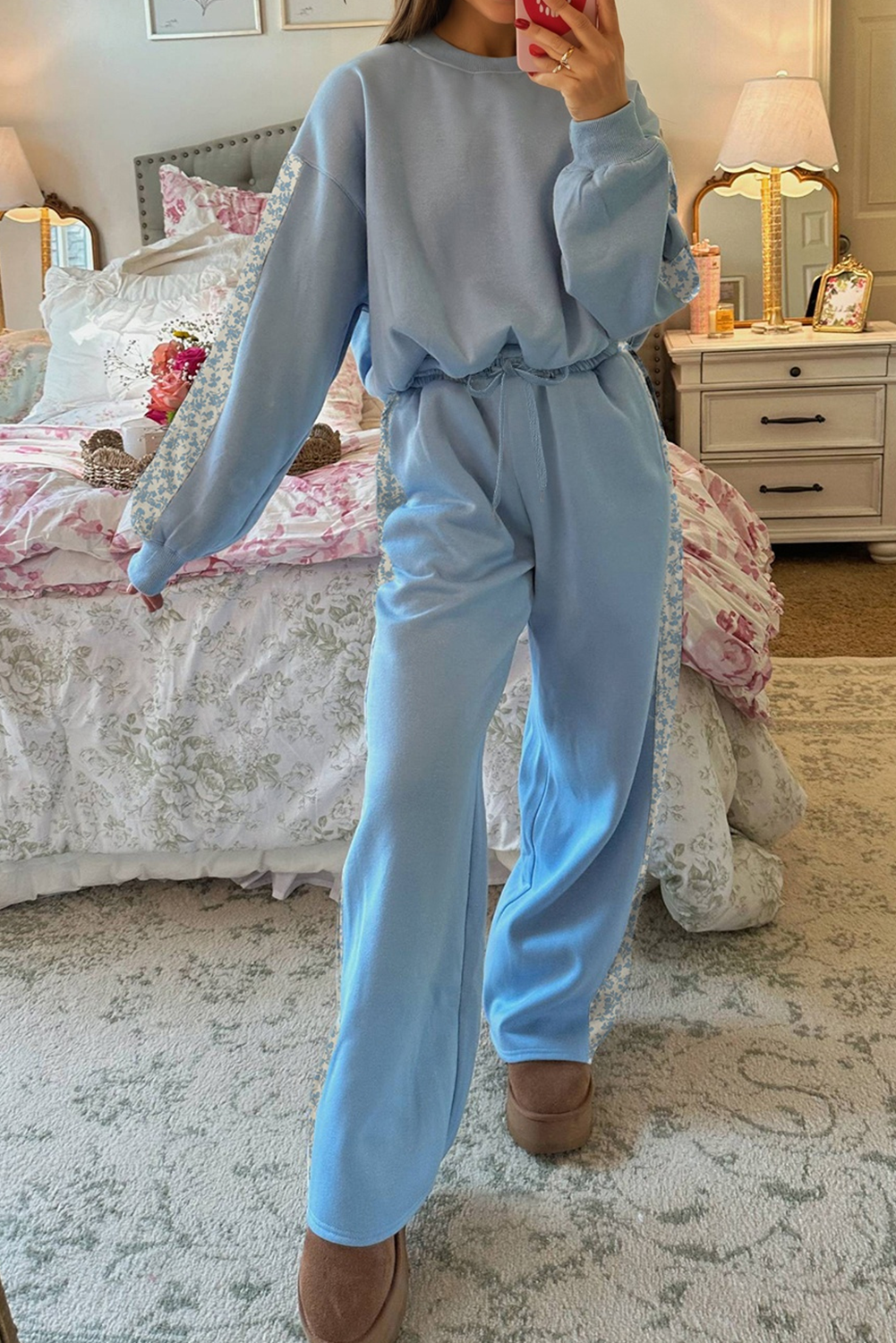 ✨ Daybreak Cozy Lounge Set – Soft Blue Perfection ✨
