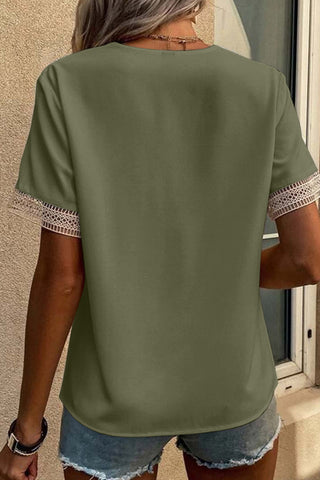Luke & Estelle Lace Line V-Neck Blouse