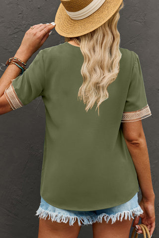 Luke & Estelle Lace Line V-Neck Blouse
